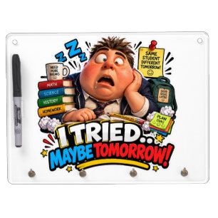 Funny Characters Back to School Balloon Dry Erase Board With Keychain Holder