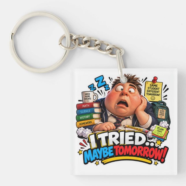 Funny Characters Back to School Balloon Keychain (Front)