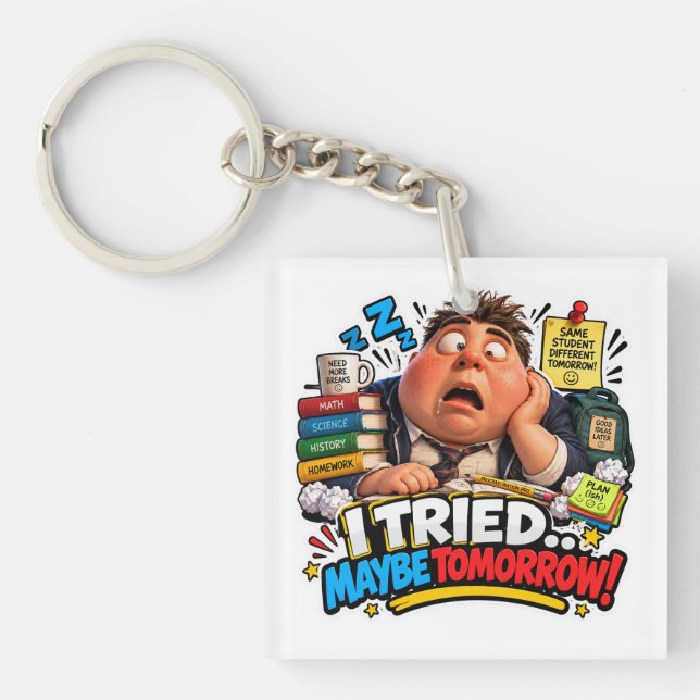 Funny Characters Back to School Balloon Keychain (Front)