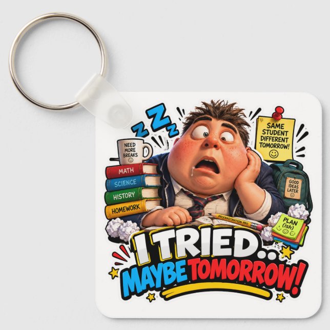 Funny Characters Back to School Balloon Keychain (Front)