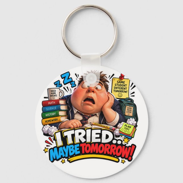 Funny Characters Back to School Balloon Keychain (Front)