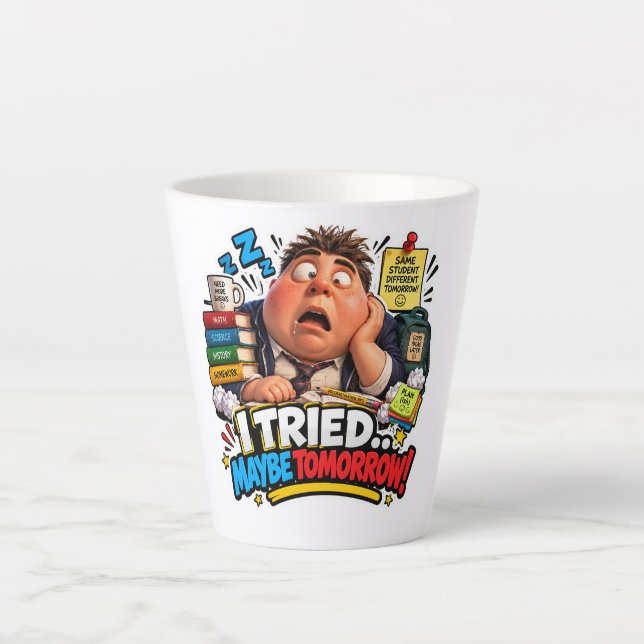 Funny Characters Back to School Balloon Latte Mug (Front)