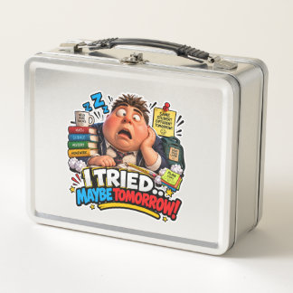 Funny Characters Back to School Balloon Metal Lunch Box