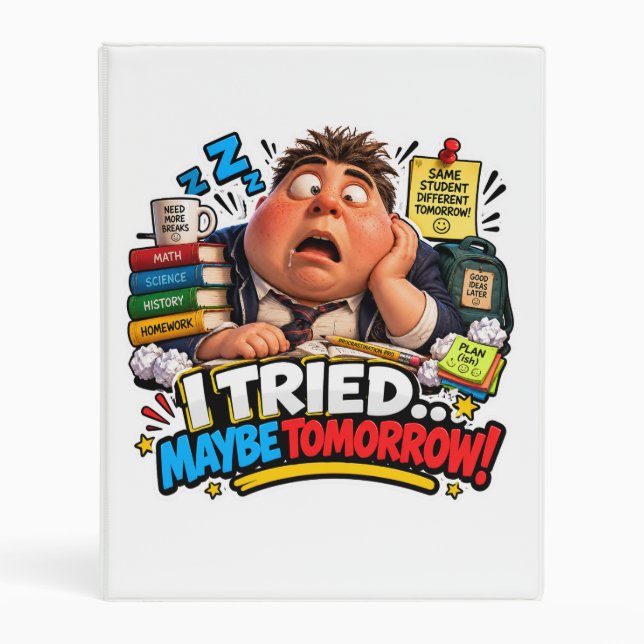 Funny Characters Back to School Balloon Mini Binder (Front)