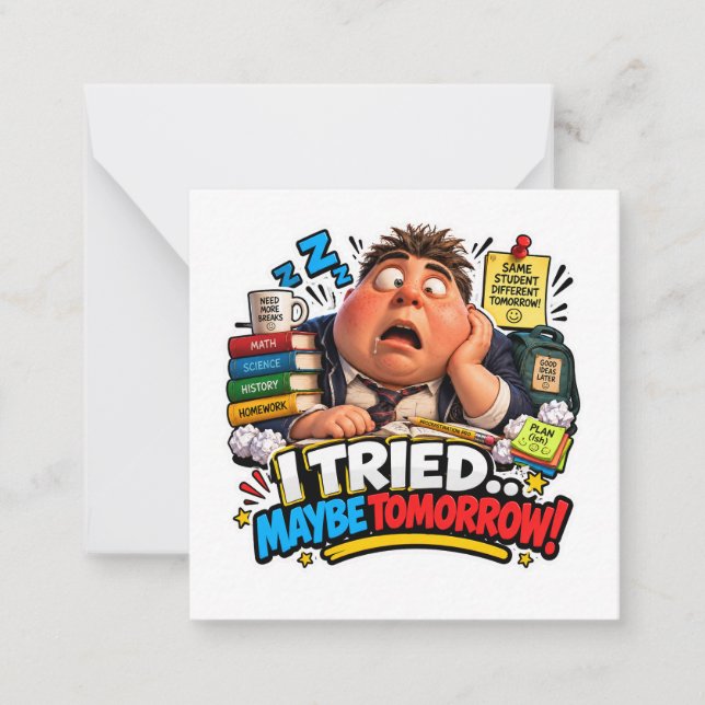 Funny Characters Back to School Balloon Note Card (Front)