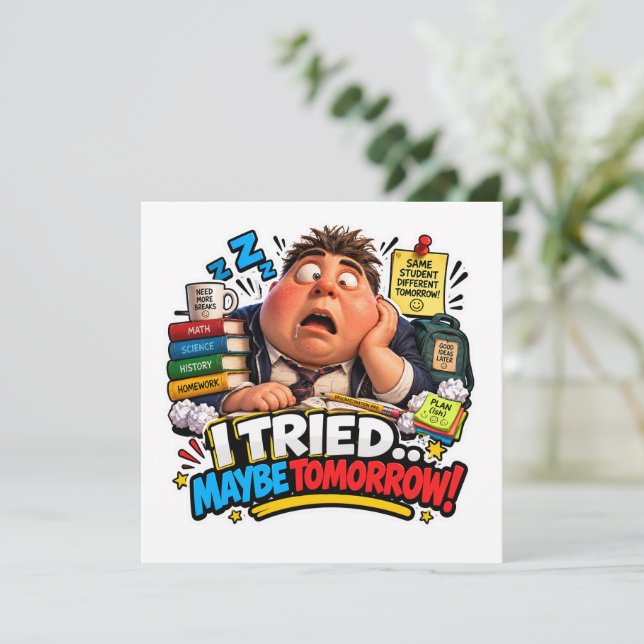 Funny Characters Back to School Balloon Note Card (Standing Front)