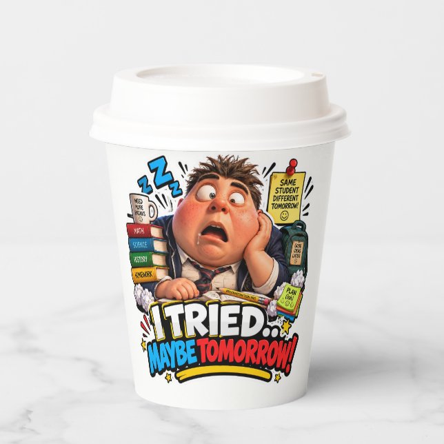 Funny Characters Back to School Balloon Paper Cups (Front)