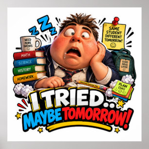Funny Characters Back to School Balloon Poster
