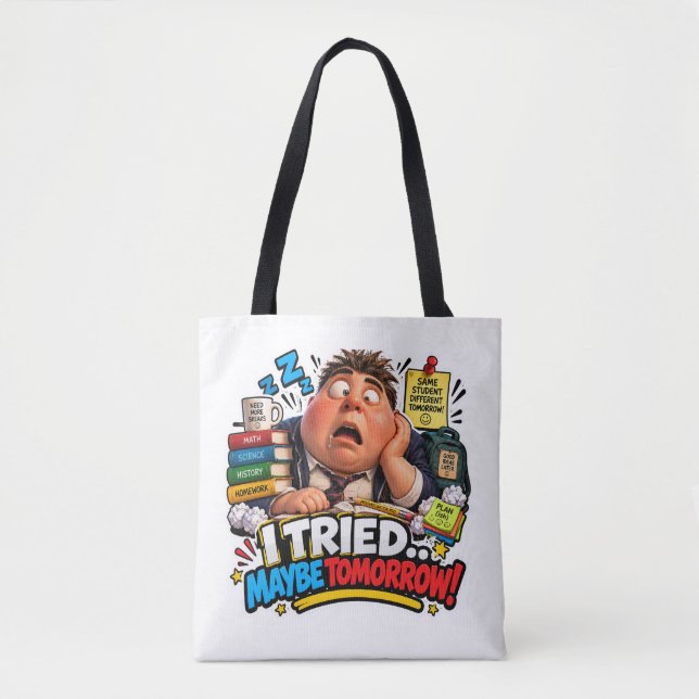 Funny Characters Back to School Balloon Tote Bag (Front)
