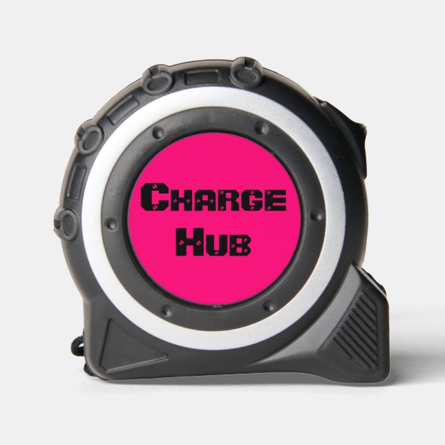 Funny charge Hub charging station pink women's gag Tape Measure (Front)