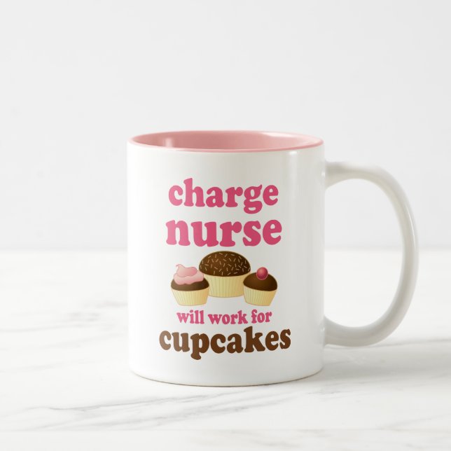 Funny Charge Nurse Two-Tone Coffee Mug (Right)