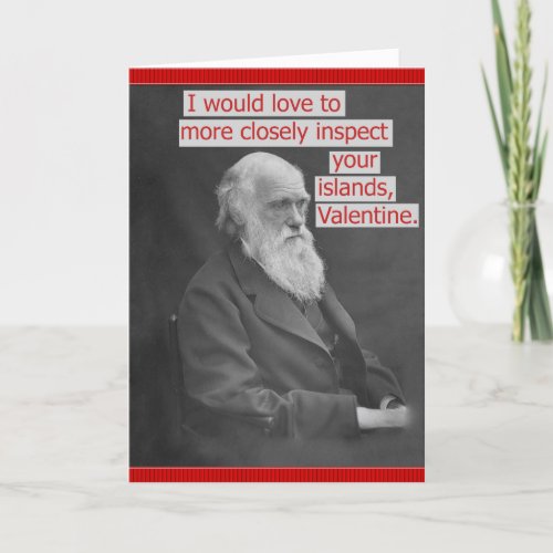 Funny Charles Darwin Valentines Day Personalized Holiday Card