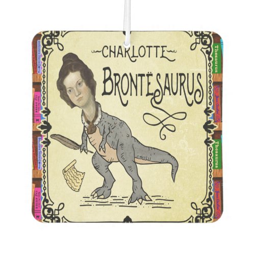 Funny Charlotte Bronte Saurus Dinosaur Book Reader Air Freshener