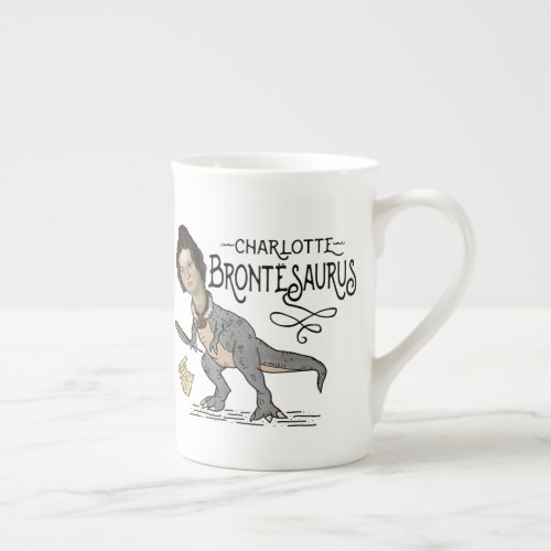 Funny Charlotte Bronte Saurus Dinosaur Book Reader Bone China Mug