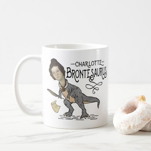 Funny Charlotte Bronte Saurus Dinosaur Book Reader Coffee Mug