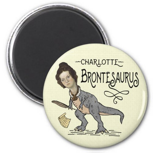Funny Charlotte Bronte Saurus Dinosaur Book Reader Magnet