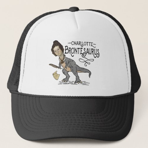 Funny Charlotte Bronte Saurus Dinosaur Book Reader Trucker Hat