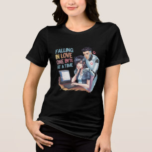 Funny Chatbot Companion Ai Memes Falling In Love Tri-Blend Shirt