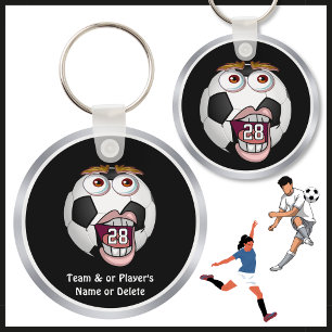Funny, Cheap Soccer Gifts with NUMBER TEAM, NAME Keychain