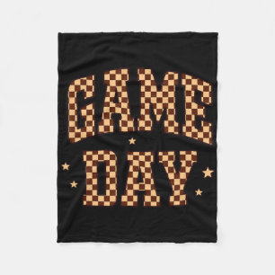 Funny Checkered Game Day Footll Men Women Kids Tou Fleece Blanket