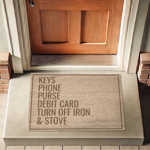 Funny Checklist Customizable Reminder Fiber Doormat