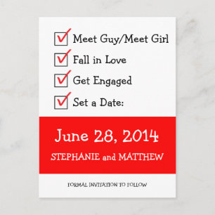Funny Checklist Save the Date Announcement Postcard