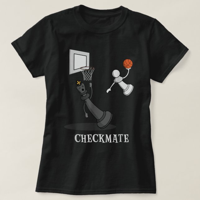 Funny Checkmate Chess Basketball Game Board King P T-Shirt (Design Front)
