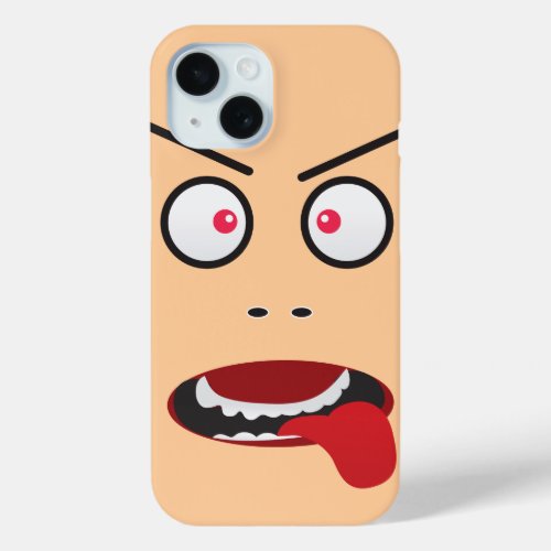 Funny Cheeky evil face sticking tongue out iPhone 15 Case