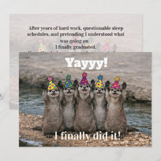🎓Funny Cheeky Otter Celebration Card – Custom