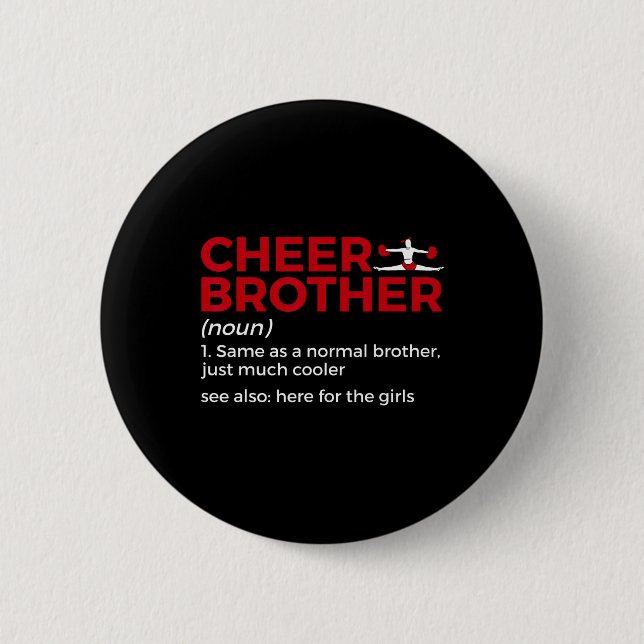Funny Cheer Brother Definition  Button (Front)