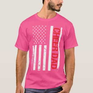 Funny Cheer Dad Usa American Flag Cheerleading T-Shirt