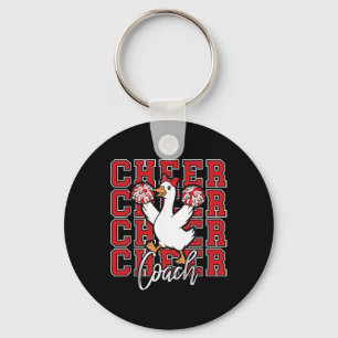 Funny Cheer Goose Coach Red Coquette Bow Sport Che Keychain
