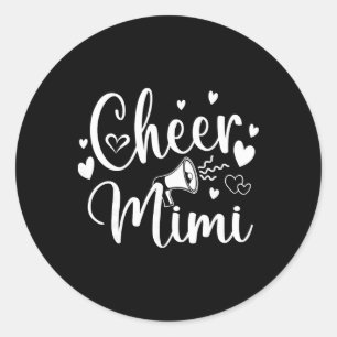 Funny Cheer Mimi Cheerleading Cute Mom Grandma Mat Classic Round Sticker