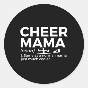 Funny Cheer Mom Definition Cheerleading Classic Round Sticker