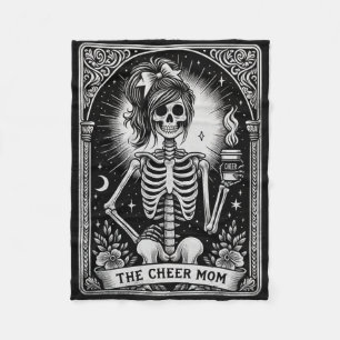 Funny Cheer Mom Halloween, Tarot Card Cheerleading Fleece Blanket