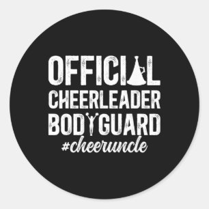 Funny Cheer Uncle Of A Cheerleader Uncle Cheerlead Classic Round Sticker