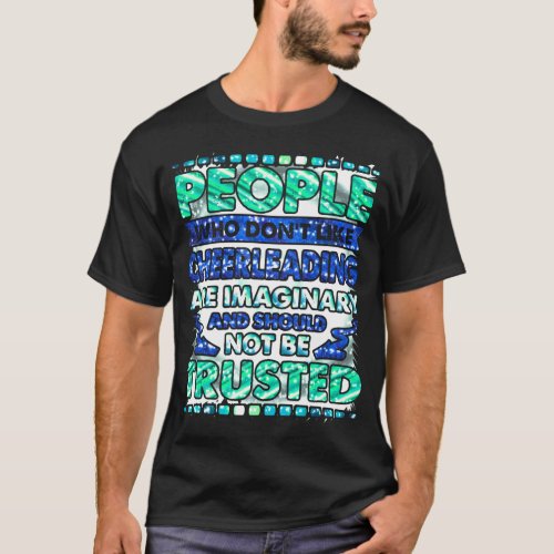 Funny Cheerleader Quote in Purple and Blue  T_Shirt