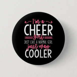Funny Cheerleading Girls Cheer Girl Button
