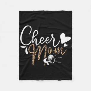 Funny Cheerleading Mom Leopard Cheetah Print Cheer Fleece Blanket