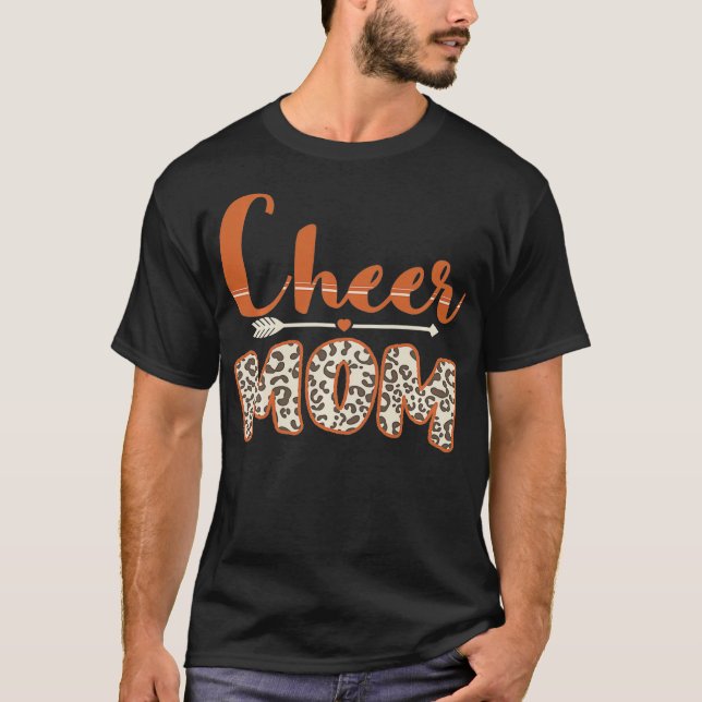 Funny Cheerleading Mom Leopard Cheetah Print Cheer T-Shirt (Front)