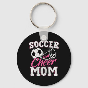 Funny Cheerleading Mom Soccer And Cheer Mom Keychain