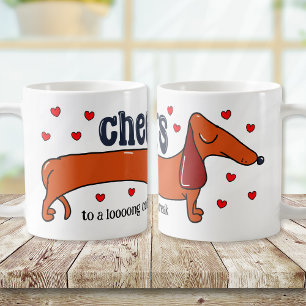 Funny Cheers to a Long Coffee Break Dog Coffee Mug