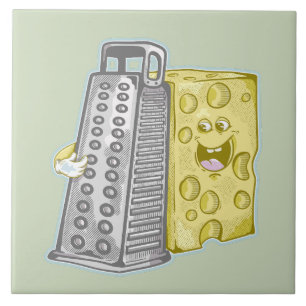 Funny cheese and cheese grater ceramic tile
