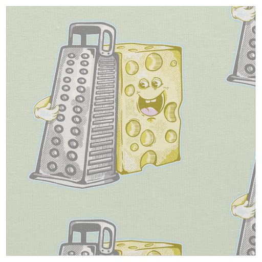 Funny cheese and cheese grater fabric