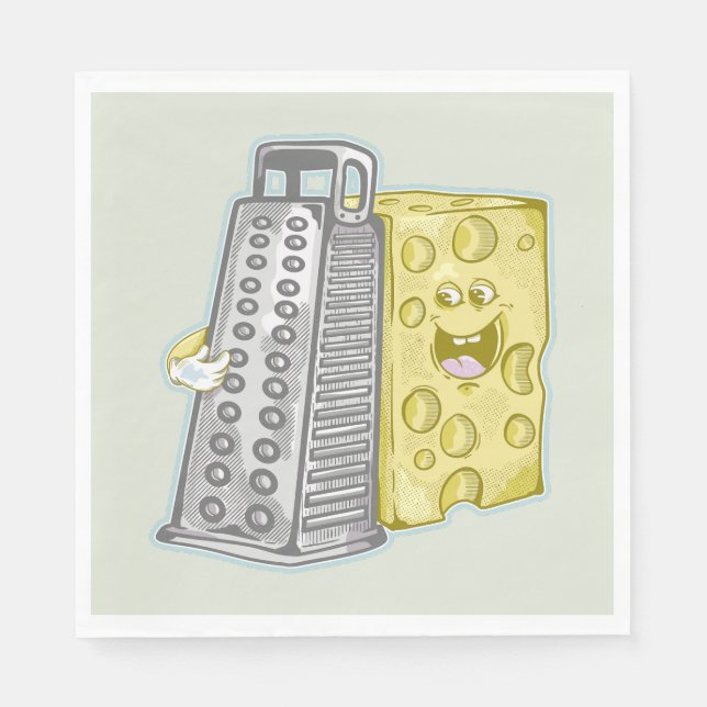 Funny cheese and cheese grater napkins (Front)