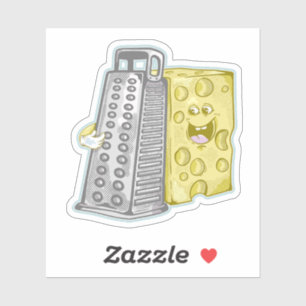Funny cheese and cheese grater sticker