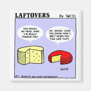 Funny Cheese Cartoon Wine Party Favors Laftovers Magnet