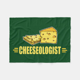Funny Cheese Cheeseologist Cheesehead Fleece Blanket
