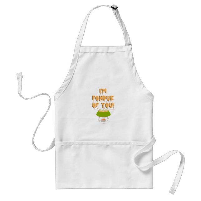 Funny cheese fondue cartoon slogan adult apron (Front)