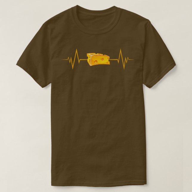 Funny Cheese Heartbeat Cheese Lover T-Shirt (Design Front)